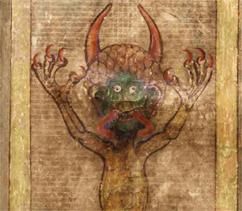 The Devil (detail) from Codex Gigas.